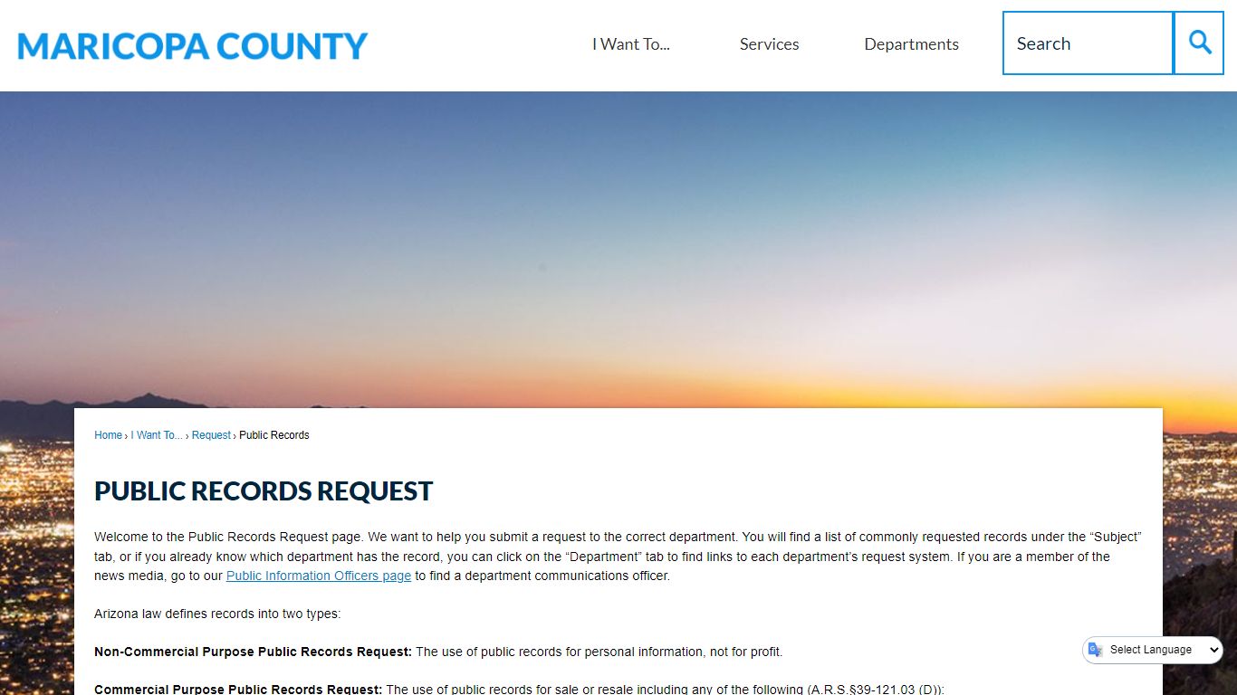 Public Records Request | Maricopa County, AZ